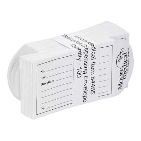 Paper Pill Envelopes, White, 1000 Per Box